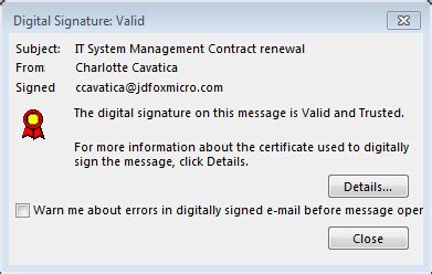 outlook 2016 certificate validation